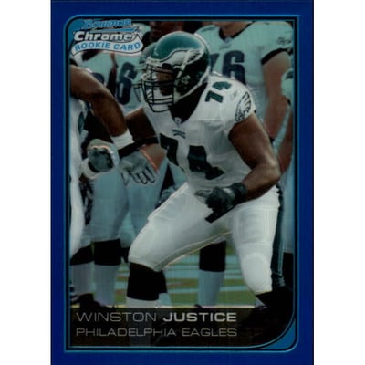 2006 Bowman Chrome Blue Refractors #3 Winston Justice