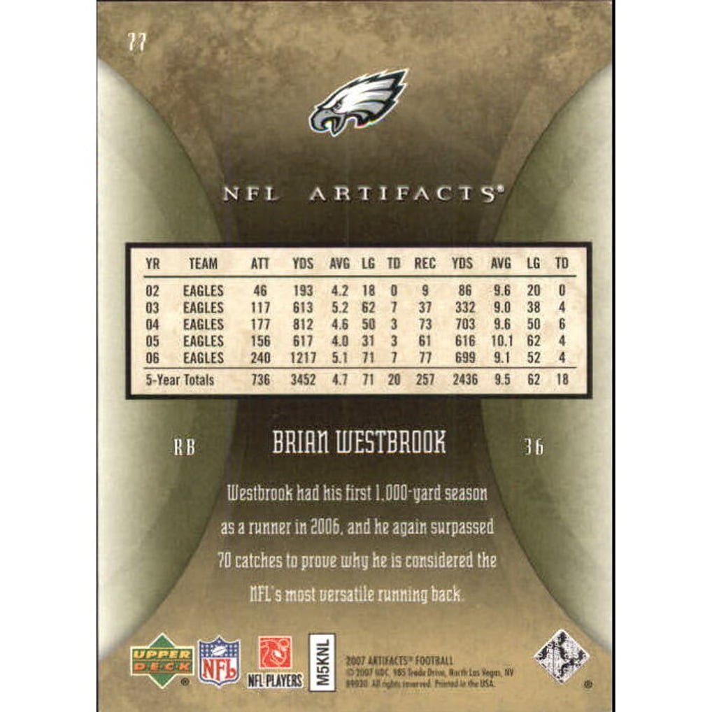 2007 Artifacts Green #77 Brian Westbrook