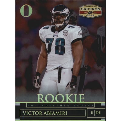 2007 Donruss Gridiron Gear Gold Holofoil O's #199 Victor Abiamiri