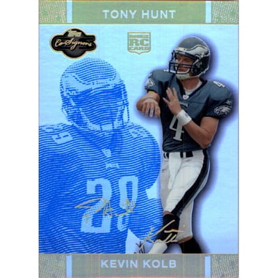 2007 Topps Co-Signers Changing Faces Hologold Blue #58A Kevin Kolb/Tony Hunt
