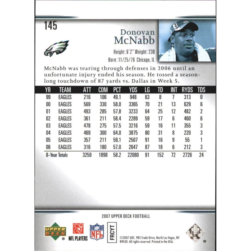 2007 Upper Deck Silver #145 Donovan McNabb