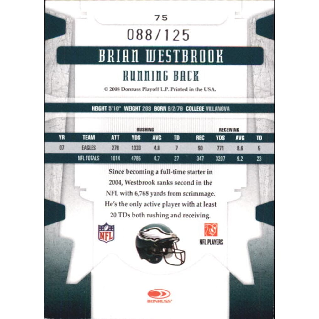 2008 Leaf Limited Bronze Spotlight #75 Brian Westbrook