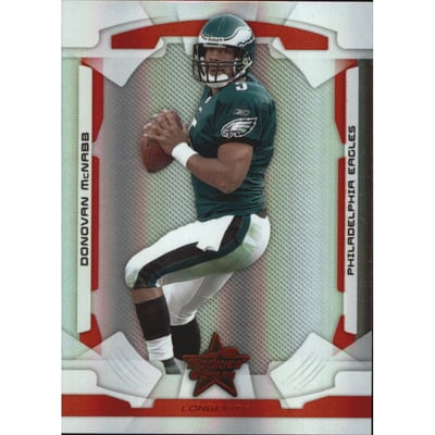 2008 Leaf Rookies and Stars Longevity Materials Ruby #72 Donovan McNabb/250