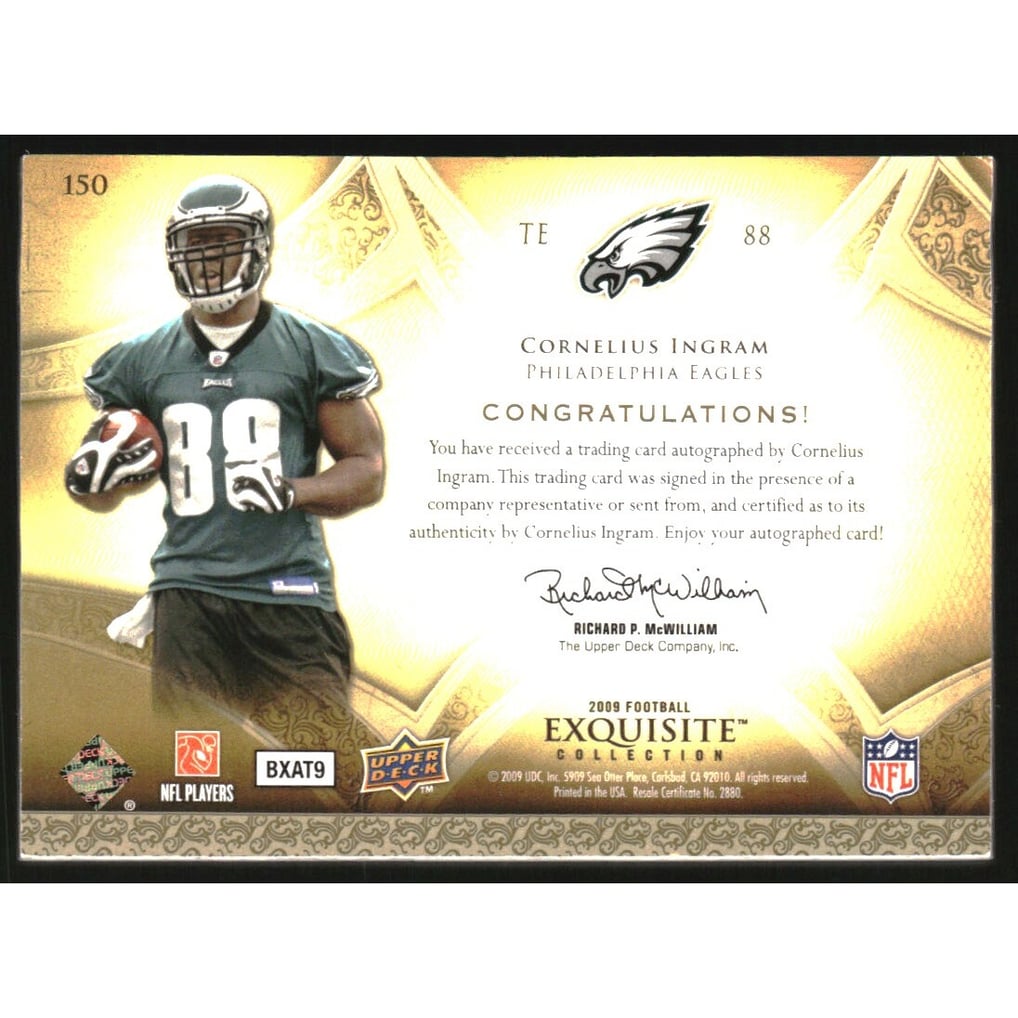 2009 Exquisite Collection #150 Cornelius Ingram AU RC