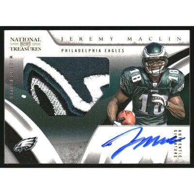 2009 Playoff National Treasures Rookie Signature Material Gold #114 Jeremy Maclin