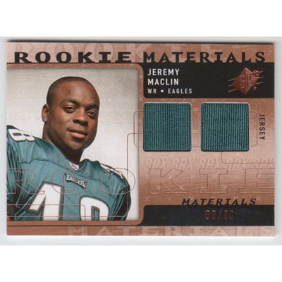 2009 SPx Rookie Materials Gold Dual Swatch #RMJM Jeremy Maclin
