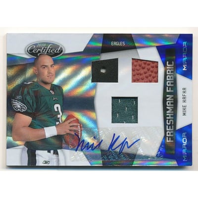 2010 Certified Mirror Blue #295 Mike Kafka JSY AU