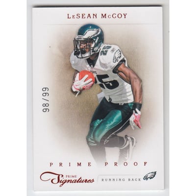 2011 Prime Signatures Prime Proof Red #112 LeSean McCoy
