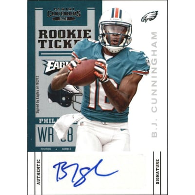 2012 Panini Contenders #105A B.J. Cunningham AU RC