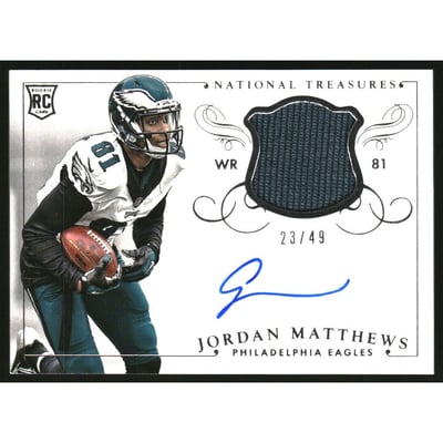 2014 Panini National Treasures Signature Materials #29 Jordan Matthews/49