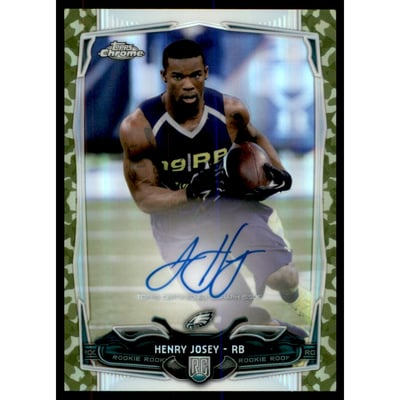 2014 Topps Chrome Rookie Autographs Camo Refractors #112 Henry Josey