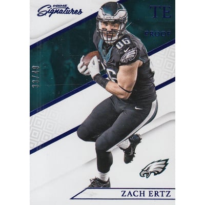 2016 Prime Signatures Prime Proof Blue #139 Zach Ertz