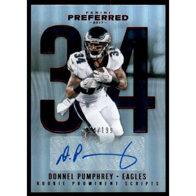 2017 Panini Preferred #292 Donnel Pumphrey PROM AU/199