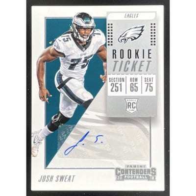 2018 Panini Contenders Rookie Ticket #279 Josh Sweat Autograph RC Auto