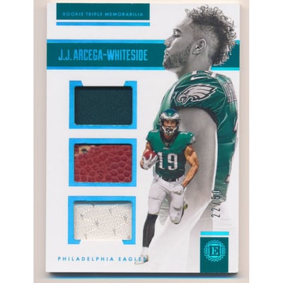 2019 Panini Encased Rookie Triple Memorabilia Sapphire #15 JJ Arcega-Whiteside