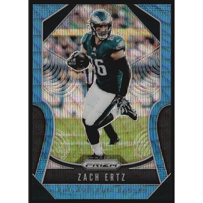 2019 Panini Prizm Prizms Blue Wave #54 Zach Ertz