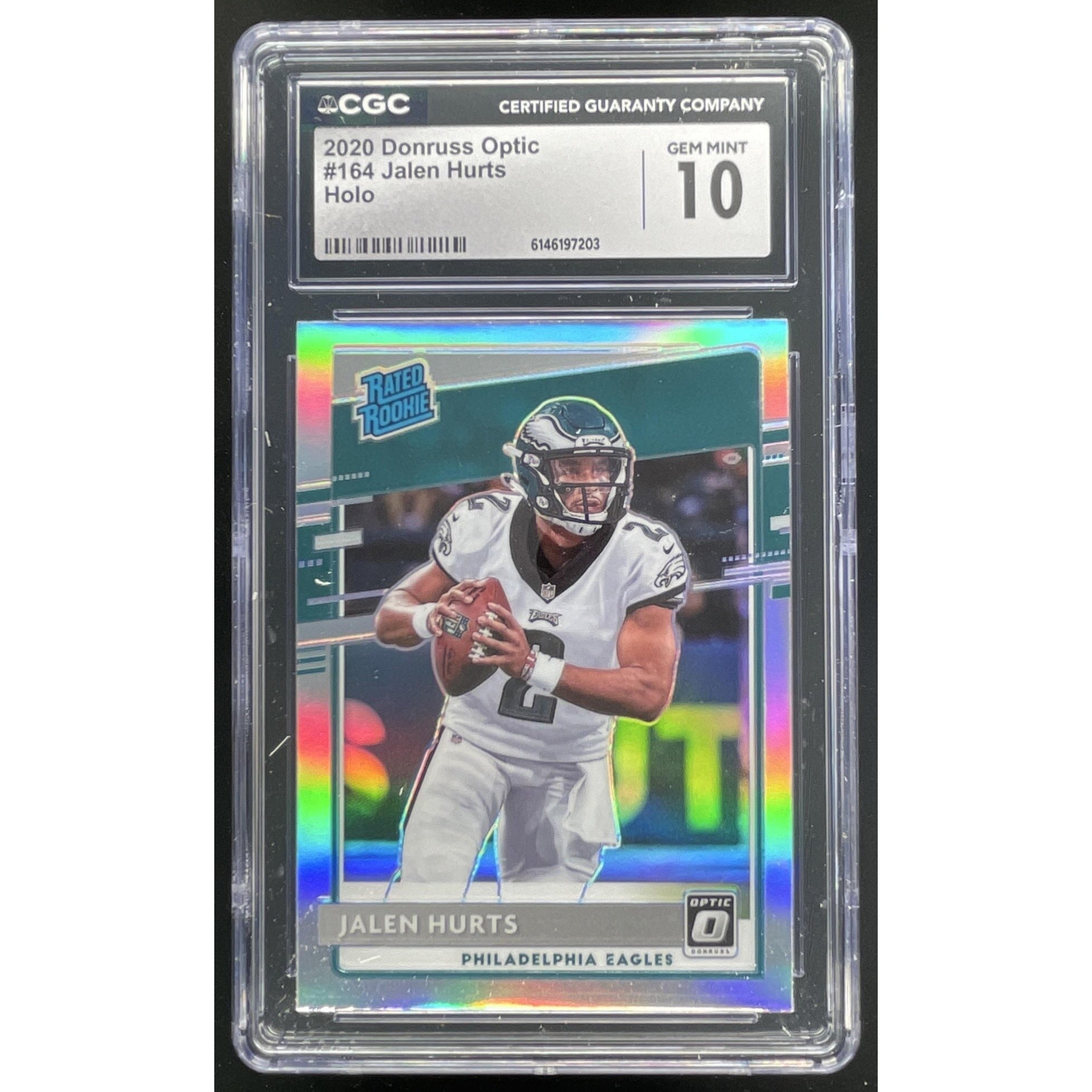 2020 Panini Donruss Optic Holo Prizm #164 Jalen Hurts RC CGC 10