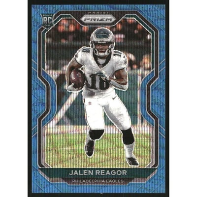 2020 Panini Prizm Prizms Blue Wave #342 Jalen Reagor