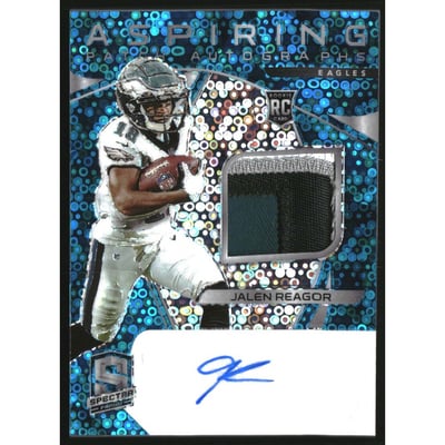 2020 Panini Spectra Aspiring Patch Autographs Neon Blue #13 Jalen Reagor/60