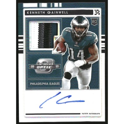 2021 Panini Contenders Optic Rookie Patch Autographs #23 Kenneth Gainwell/50