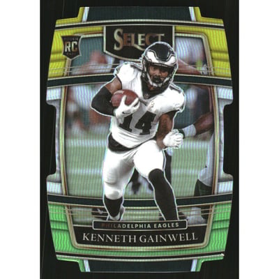 2021 Select Prizm Green and Yellow Die Cut #81 Kenneth Gainwell