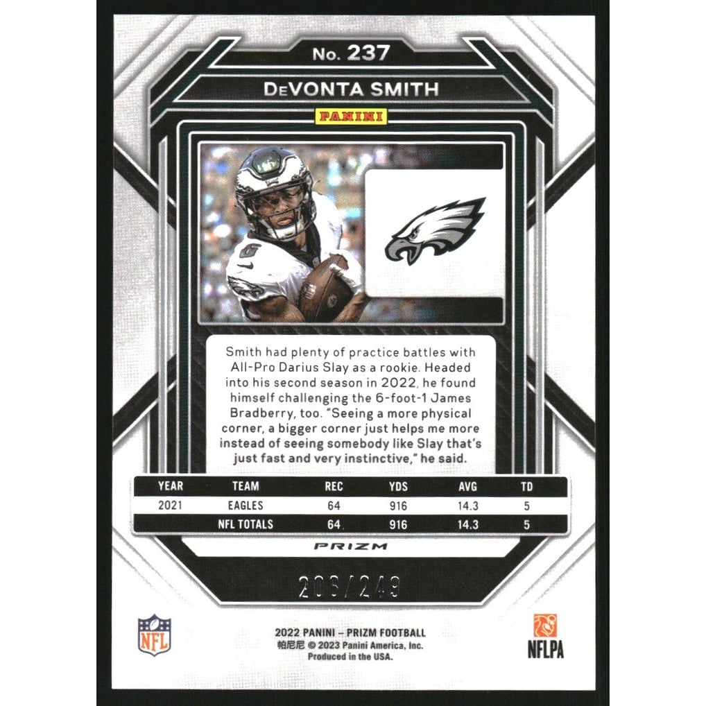 2022 Panini Prizm Prizms Orange #237 DeVonta Smith