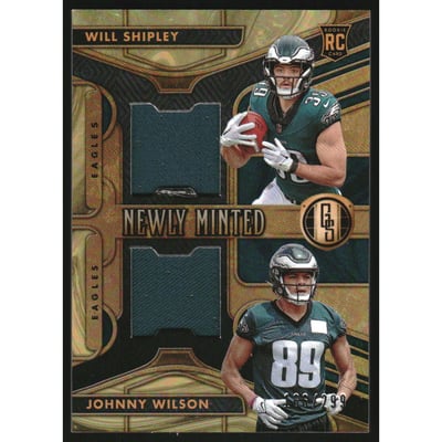 2024 Panini Gold Standard Newly Minted Memorabilia Duals #8 Johnny Wilson/Will Shipley