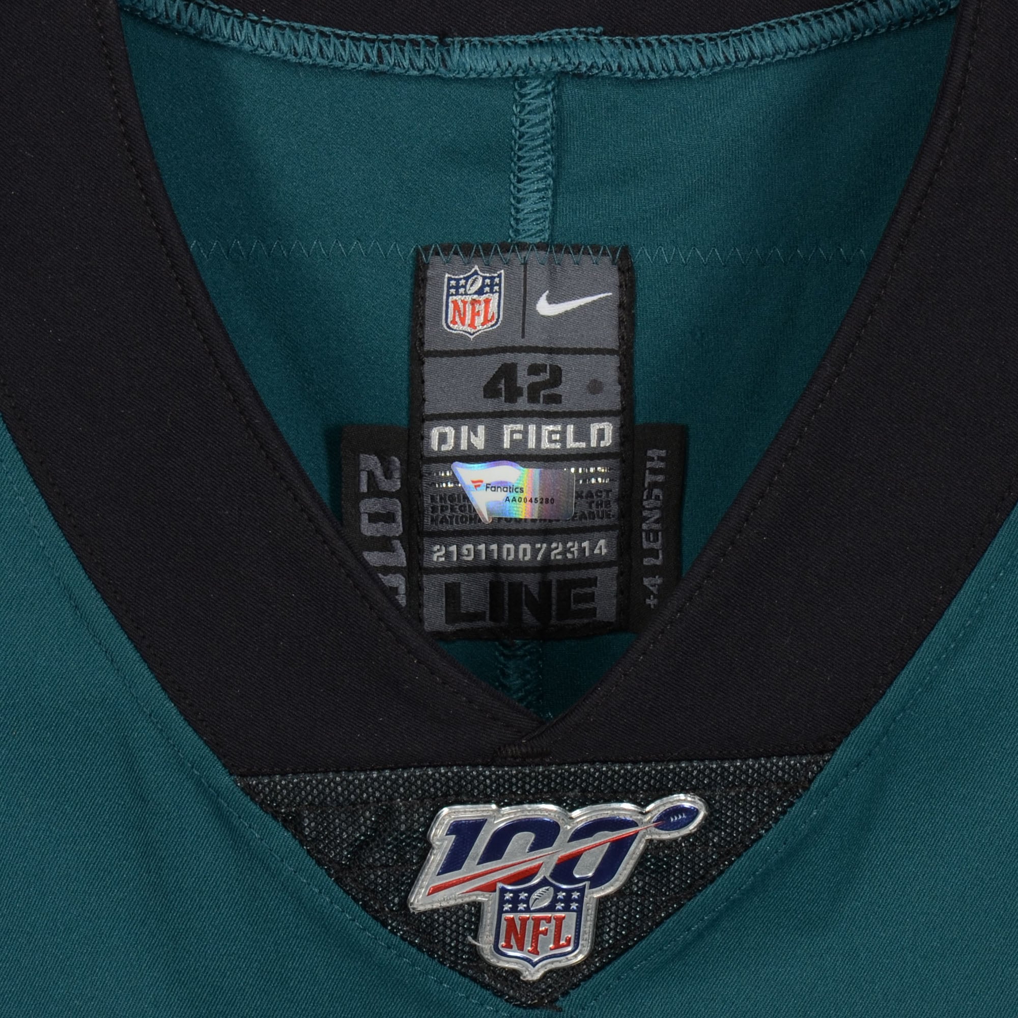 Andrew Sendejo Philadelphia Eagles Game-Used #42 Green Jersey vs