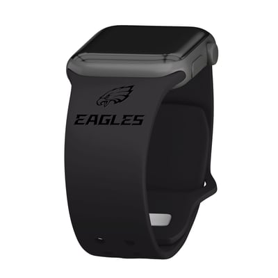 Philadelphia Eagles Debossed Silicone Apple Watch Band - Black