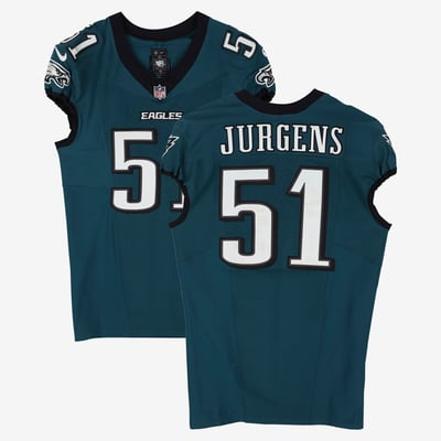 Cam Jurgens Philadelphia Eagles Fanatics Authentic Game-Used #51 Midnight Green Jersey vs. Washington Commanders on September 13, 2026 