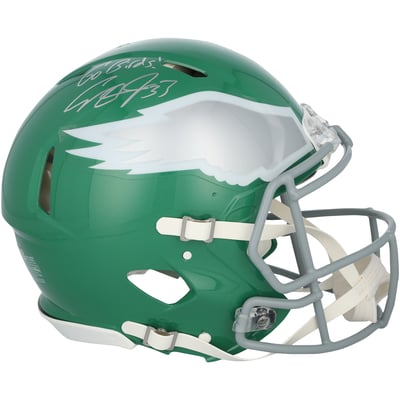Cooper DeJean Philadelphia Eagles Autographed Fanatics Authentic Riddell Kelly Green Speed Authentic Helmet with "Go Birds" Inscription 
