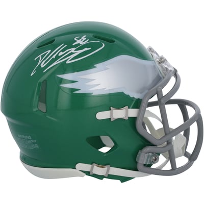 Dallas Goedert Philadelphia Eagles Autographed Fanatics Authentic Kelly Green Riddell Speed Mini Helmet 