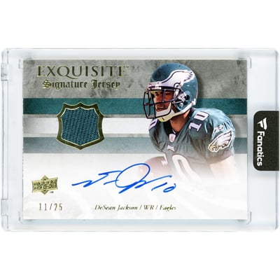 DeSean Jackson Philadelphia Eagles Autographed 2008 Upper Deck Exquisite Signatures Jersey Relic #ESS-DJ #11/25 Rookie Card 