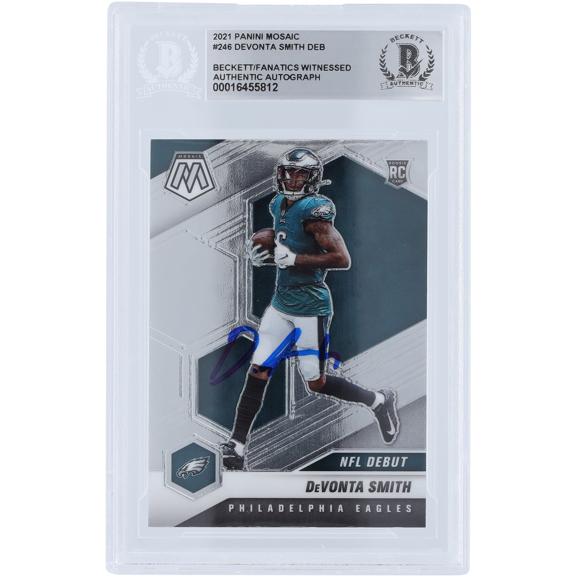 DeVonta Smith Philadelphia Eagles Autographed 2021 Panini Mosaic 