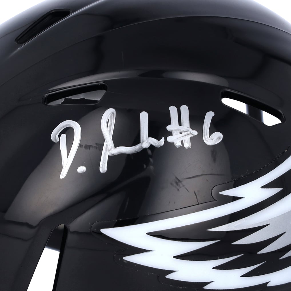 DeVonta Smith Philadelphia Eagles Autographed Fanatics Authentic Riddell 2022 Alternate Speed Mini Helmet