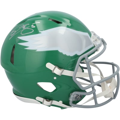 Donovan McNabb Philadelphia Eagles Autographed Fanatics Authentic Riddell Kelly Green Speed Authentic Helmet 