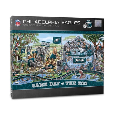 Philadelphia Eagles Fanpoint 10.5" x 28" Game Day at the Zoo 500-Piece Puzzle
