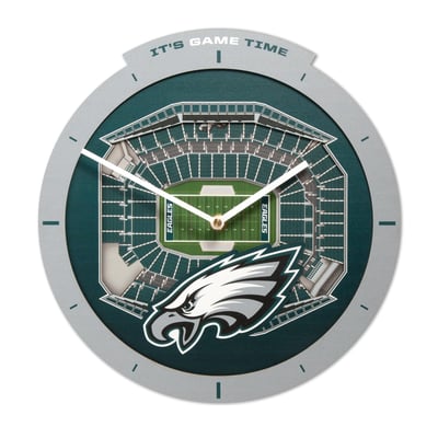 Philadelphia Eagles Fanpoint StadiumView 3D Wall Clock