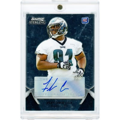 Fletcher Cox Philadelphia Eagles Autographed 2012 Bowman Sterling #113 Rookie Card 