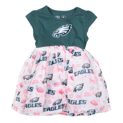Philadelphia Eagles Wes & Willy Girls Toddler Princess Dress - Midnight Green