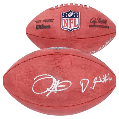 Jalen Hurts & DeVonta Smith Philadelphia Eagles Autographed Fanatics Authentic Wilson Duke Full Color Football 