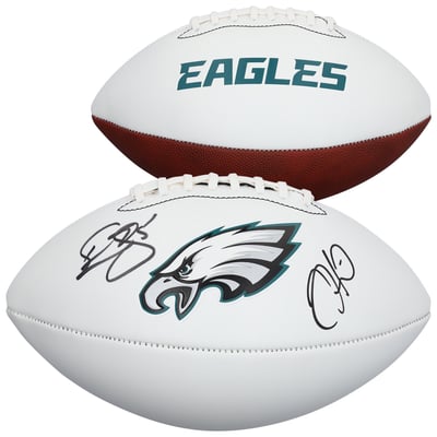 Jalen Hurts & Donovan McNabb Philadelphia Eagles Autographed Fanatics Authentic Franklin White Panel Football