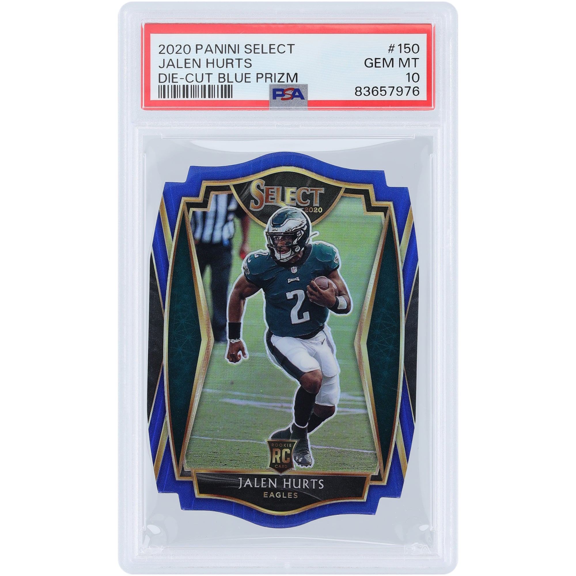 Jalen Hurts Philadelphia Eagles 2020 Panini Select Blue Prizm Die 