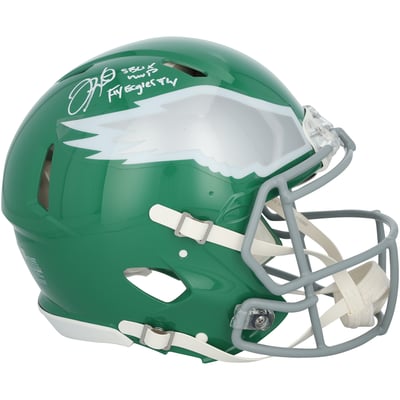 Jalen Hurts Philadelphia Eagles Autographed Fanatics Authentic Riddell Kelly Green Speed Authentic Helmet with Multiple Inscriptions