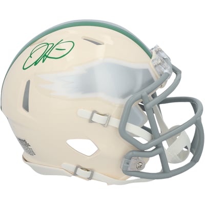 Jalen Hurts Philadelphia Eagles Autographed Fanatics Authentic Riddell Retro Speed Mini Helmet
