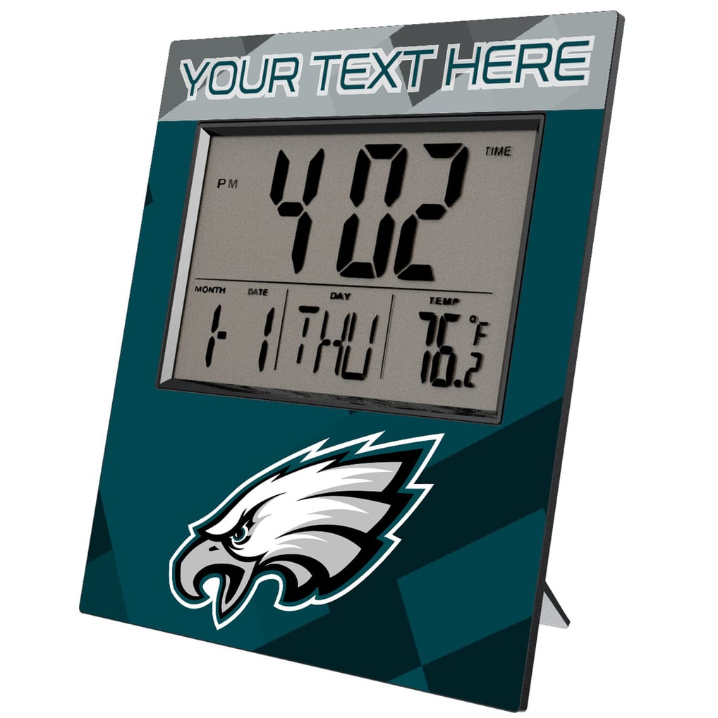 Philadelphia Eagles Keyscaper Color Block Personalized Digital Desk Clock