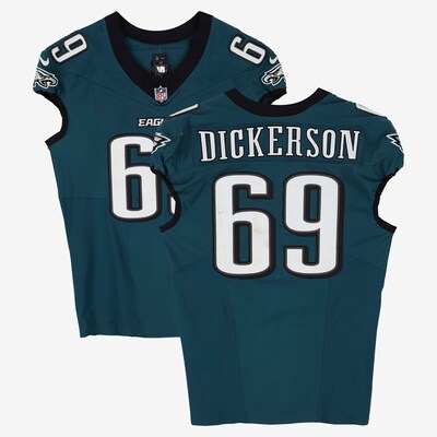 Landon Dickerson Philadelphia Eagles Fanatics Authentic Game-Used #69 Midnight Green Jersey vs. Washington Commanders on September 13, 2026 