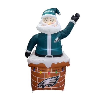 Philadelphia Eagles Logo Brands Santa in Chimney Yard Inflatable