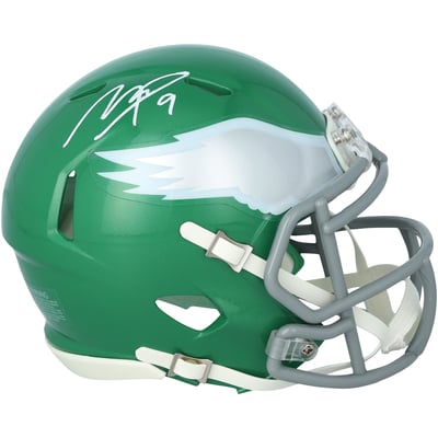 Makai Lemon Philadelphia Eagles Autographed Fanatics Authentic Riddell Kelly Green Alternate Speed Mini Helmet