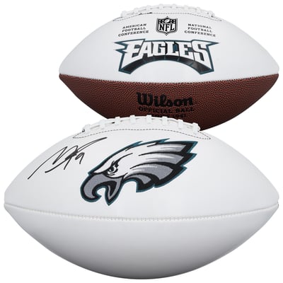 Makai Lemon Philadelphia Eagles Autographed Fanatics Authentic Wilson White Panel Football